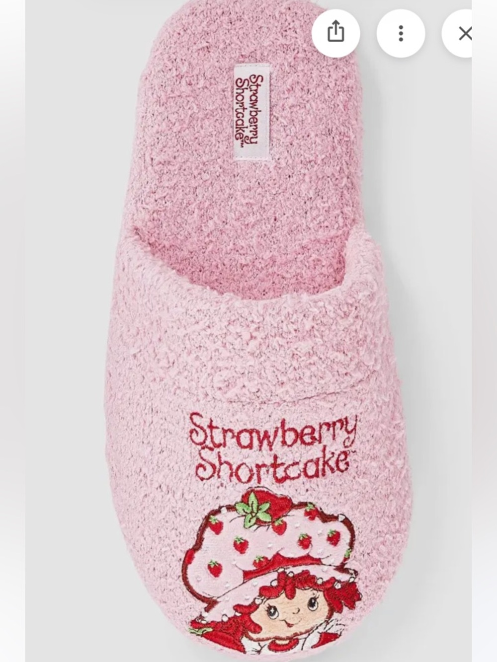 Strawberry Shortcake Pink Terry Slide Slippers - Picture 3 of 5